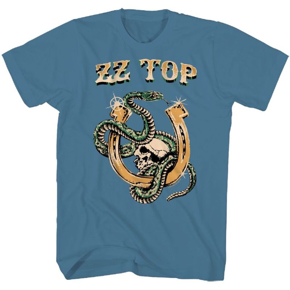 ZZ Top - ZZ Top - Snake Skull T-Shirt - 2XL Blue 24ZZT005A5  APPAREL